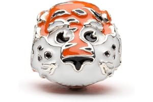 Stone Armory Bead for Aubie Tigers – Auburn University Charm Features Aubie Tiger – Stainless Steel Auburn Charm Compatible with Pandora Bracelets – AU Jewelry - Gift for Fans & Alumni