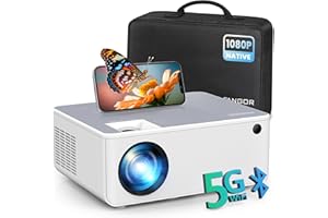 FANGOR 1080P HD Projector, WiFi Bluetooth Projectors, Max 230” Projection Screen Portable Home Theater Video Movie Proyector With Tripod, Compatible with HDMI, USB, Laptop, iOS & Android Phone