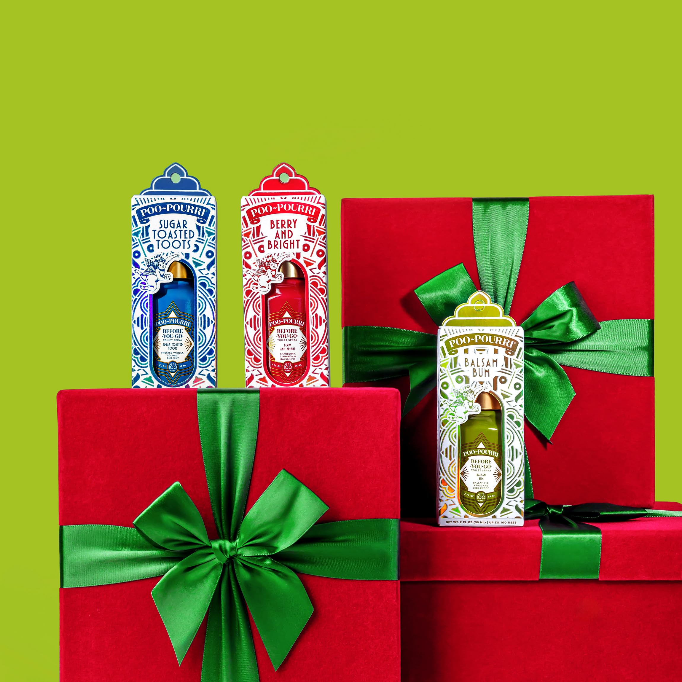 Poo-Pouri Before-You-Go Holiday Toilet Spray, Berry and Bright, 2 Fl Oz - Cranberry, Cinnamon and Balsam Fir