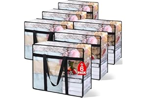 BESSLLY 6Pack Clear Blanket Storage Bags, Vinyl Comforter Clothes Storage Closet Organizers and Storage Containers Moving Bags with Reinforced Handle for Bedding, Clothing, Comforters, Pillows, Toys,40L