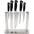 Mercer Culinary Genesis 6-Piece Forged Knife Block Set, Tempered Glass Block