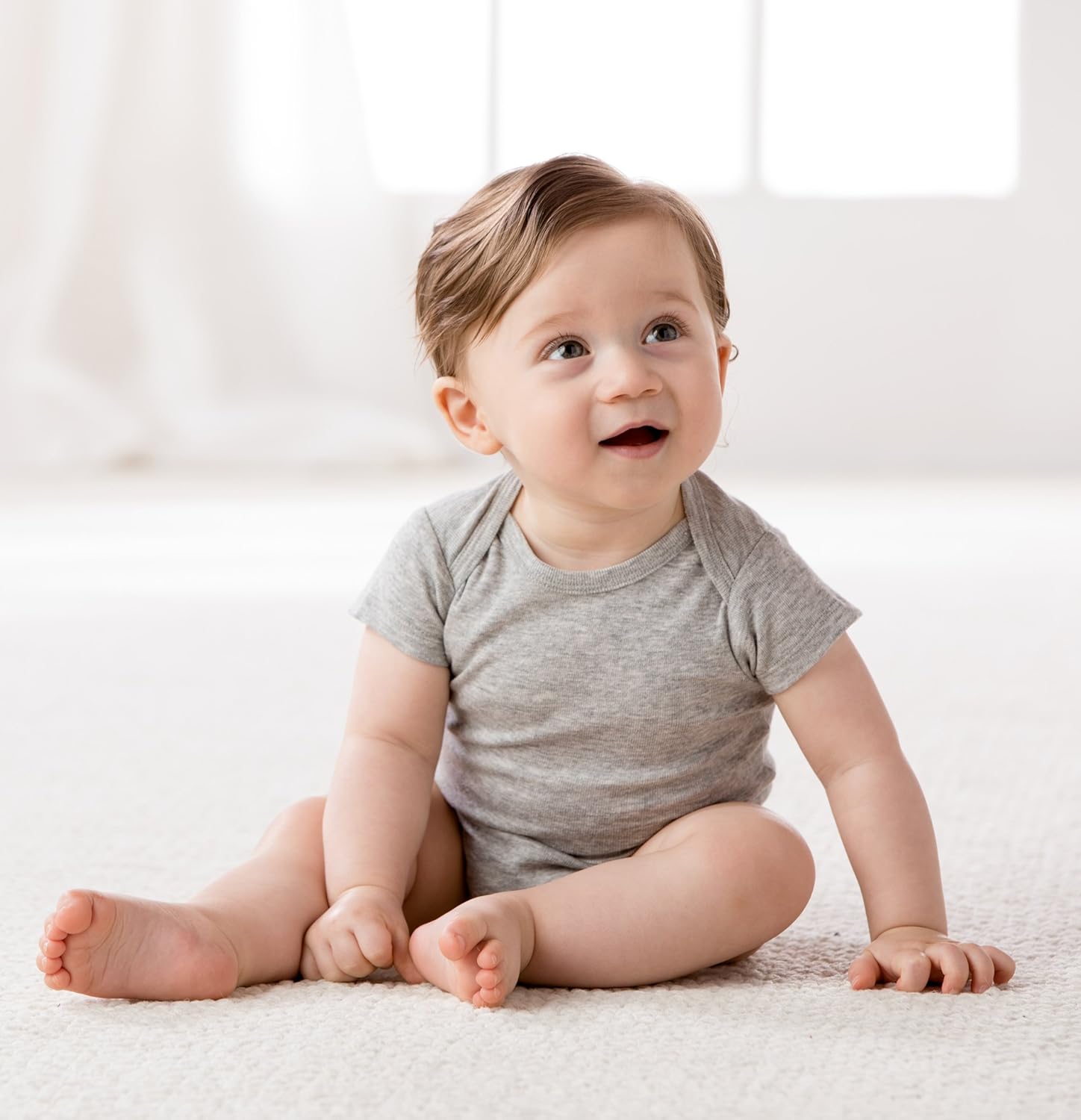 Gerber baby boys 5-pack Solid Onesies Bodysuits unisex bodysuits, Gray, 0-3 Months US: Clothing