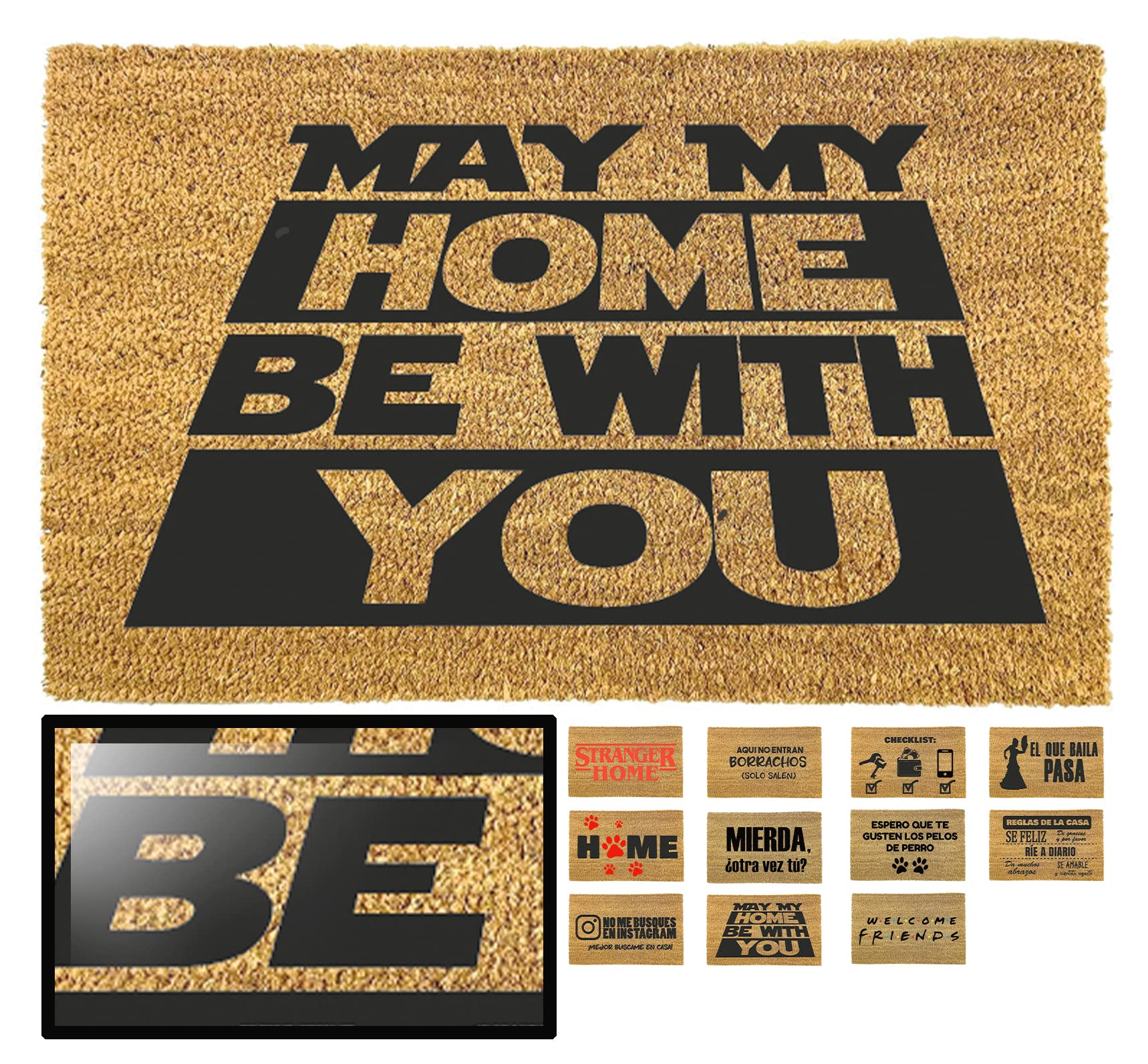LucaHome – Original and Fun Natural Coconut Door Mat – May My Home Doormat 33 x 60 – Ideal for Outdoor Doors, Covered Hallways and Entrances