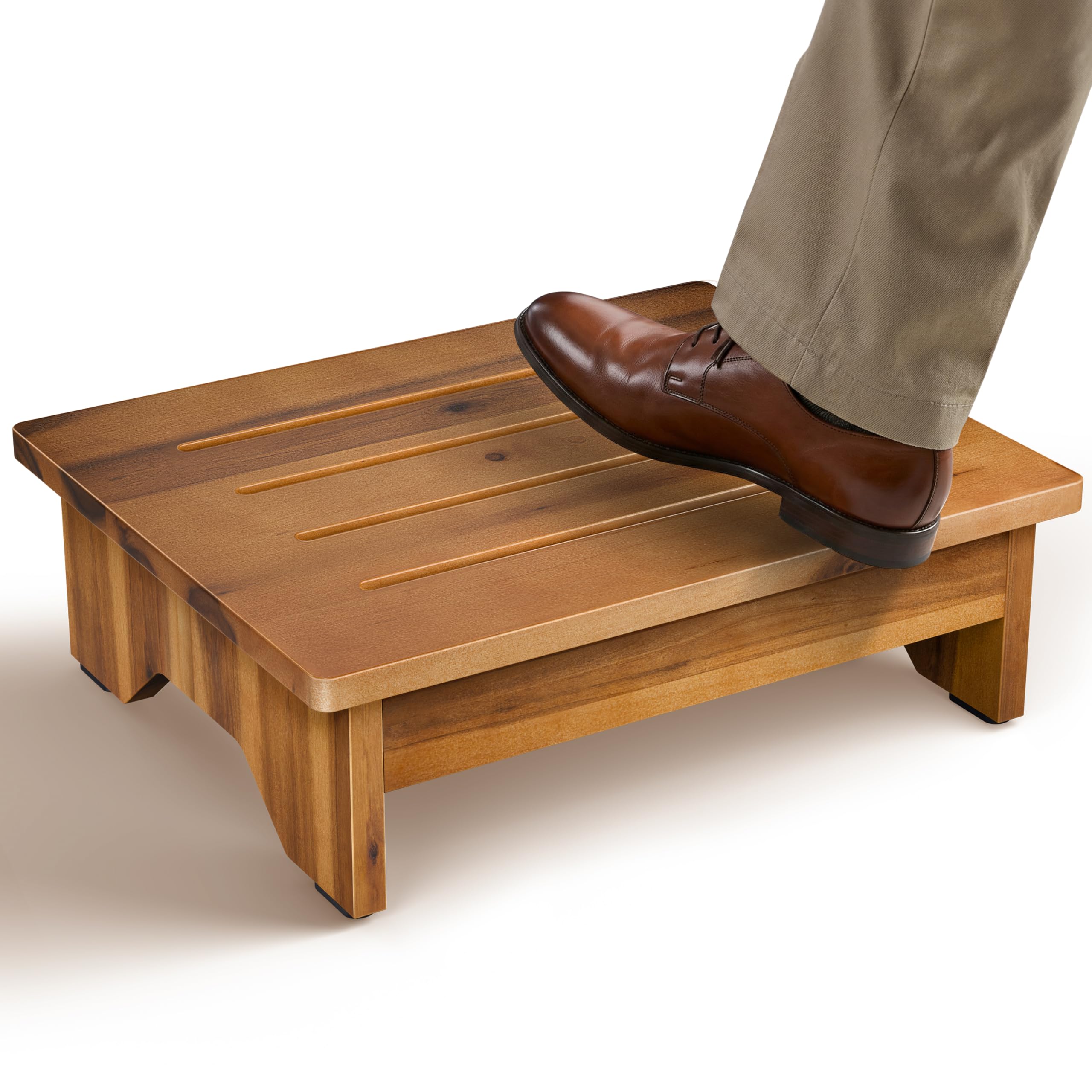 Photo 1 of TINAMO 5” Wood Step Stool, Acacia Wooden Stools (No Assembly Required)- 500 LBS Capacity Small Step Stool, Bed Steps for High Beds for Adults - Small Wooden Stool for Handicap, Elderly, Seniors, Home