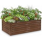 SnugNiture Galvanized Raised Garden Bed 6x3x2FT Outdoor Large Metal Planter Box Steel Kit for Planting Vegetables, Flowers