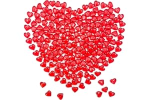 LYFJXX 200pcs Red Acrylic Hearts Shaped Crystals Reusable Gems for Props Decoration for Wedding Decor Photography Props Vase Fillers (22MM red Heart-Shaped)