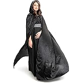 Little Adventures Deluxe Velvet Adult Cloak Cape with Lined Hood - Machine Washable Durable Cosplay Party Costume