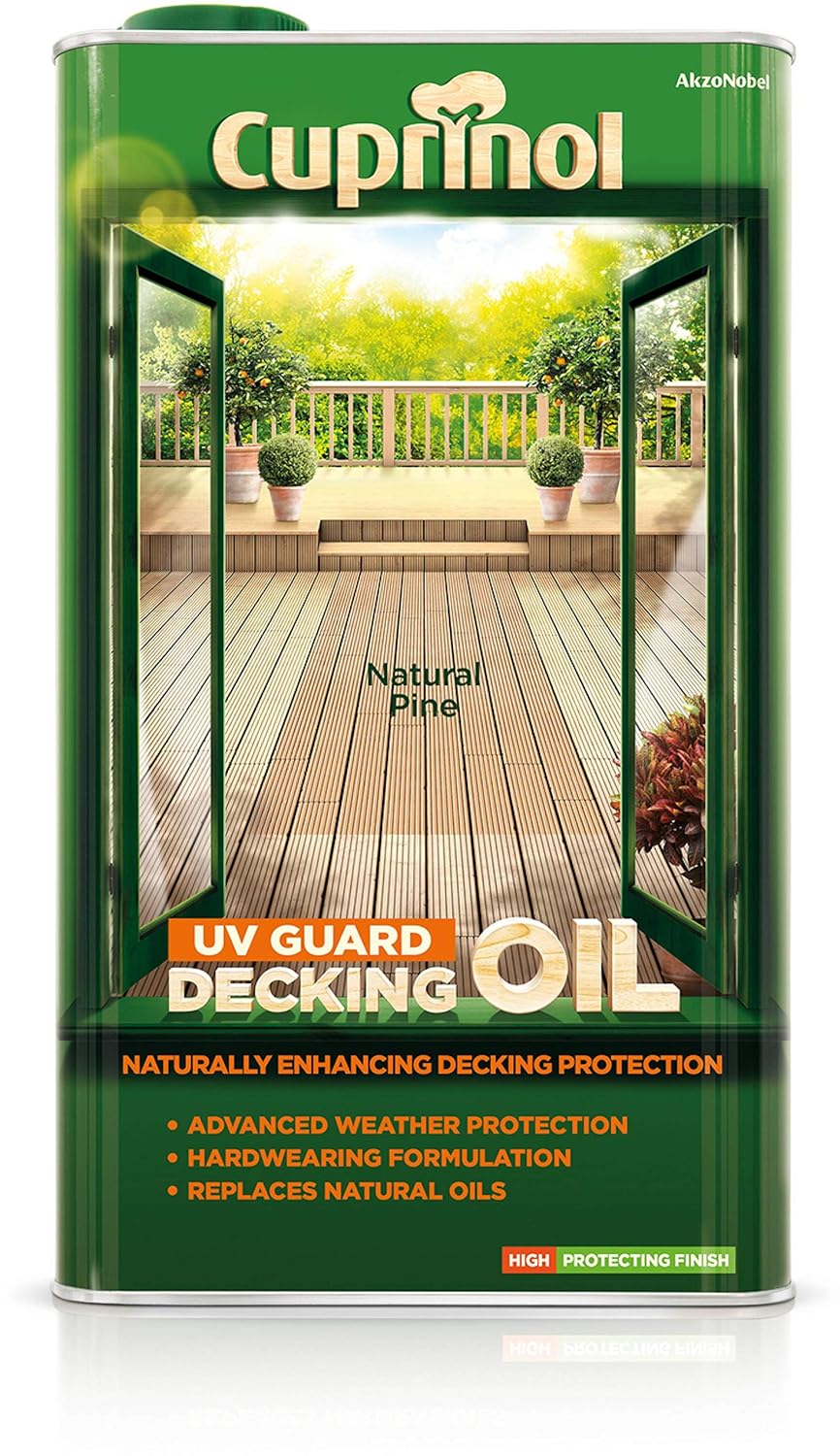 Cuprinol 5122416 Uv Guard Decking Oil Exterior Woodcare, Natural Pine