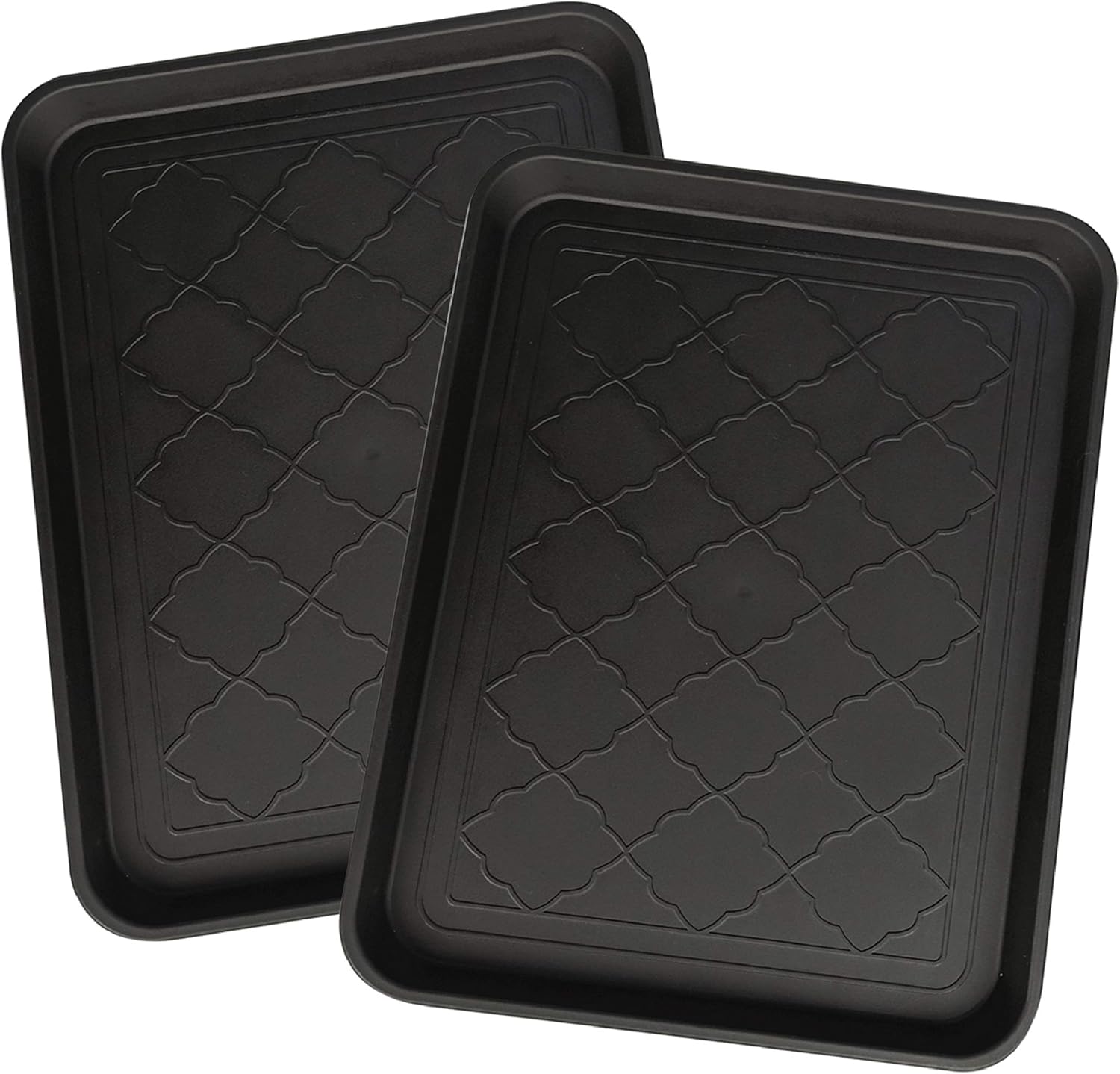 PetLike Boot Tray for Entryway Indoor, Waterproof Plastic Shoe Tray for Indoor and Outdoor, Pet Food Mat Tray, Multifunctional Tray for Boots, Shoes, Pets, Garden 2 Packs