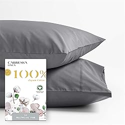Carressa Linen 100% Organic Cotton Pillowcases Set