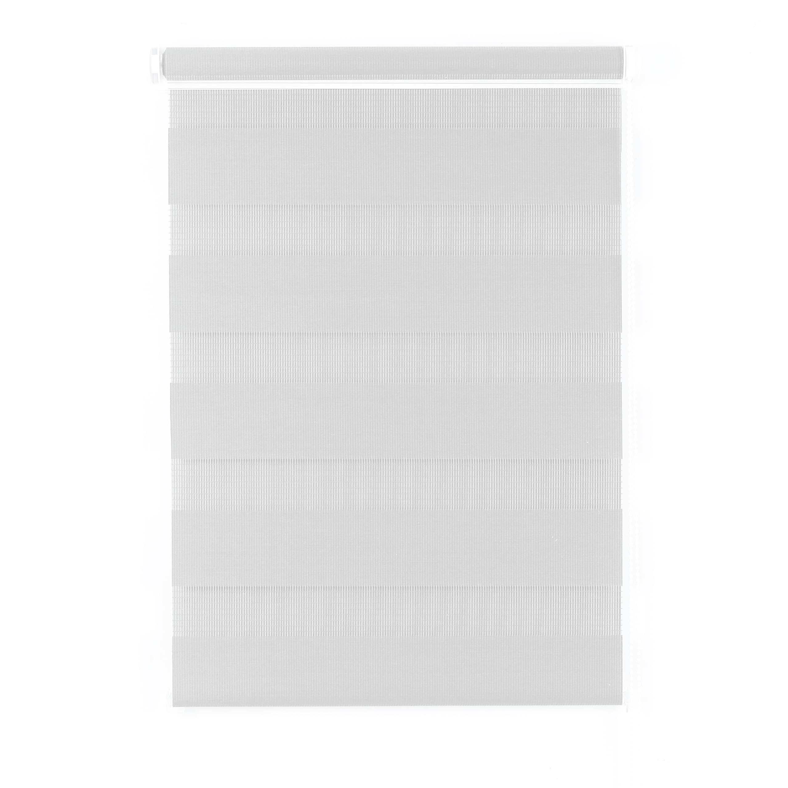 Apex Furnishings Zebra Day and Night Blinds Dual Layer Fabric Opaque & Translucent Easy Fit Zebra Blind for Windows and Door White Roller Blinds (49cm X 165cm)