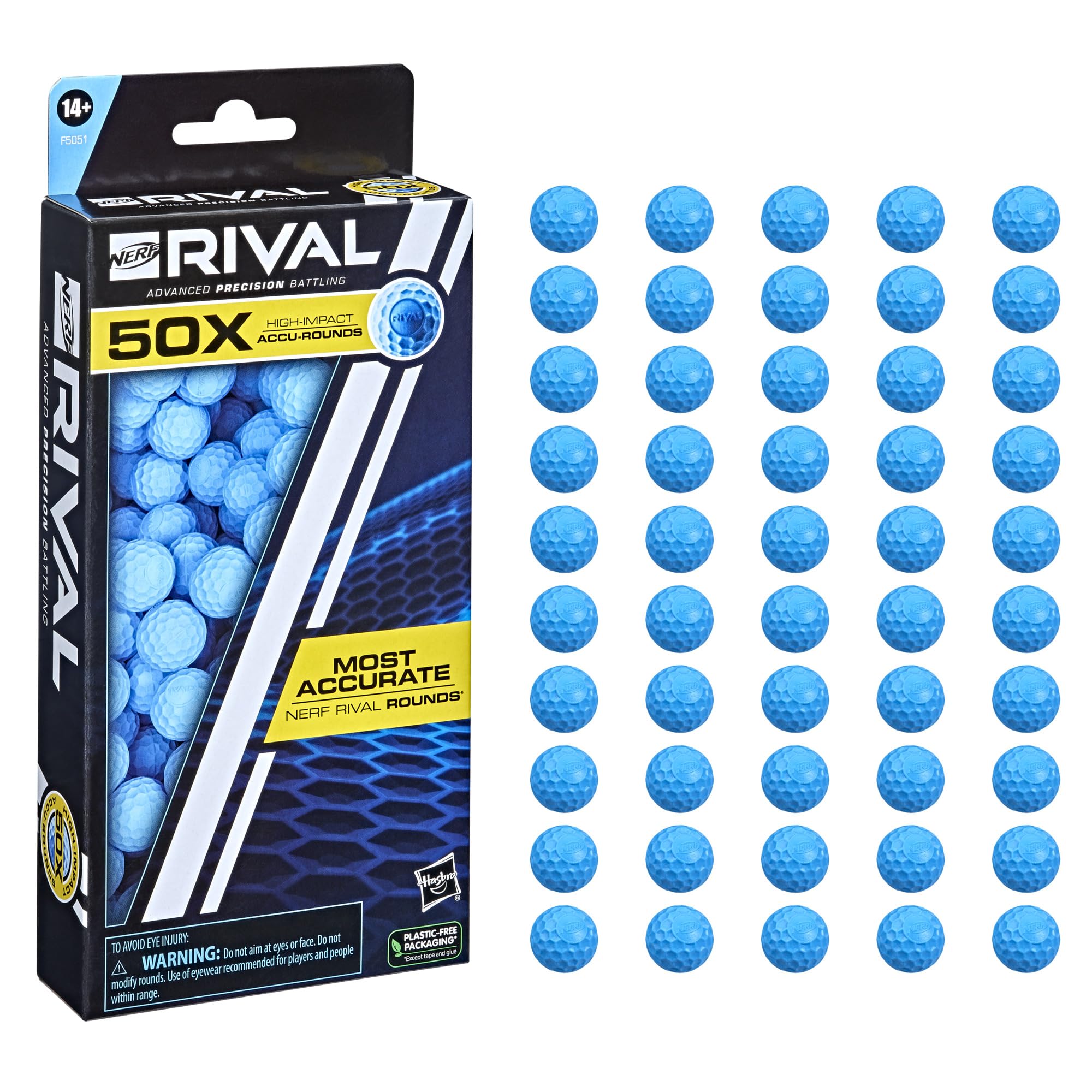 Nerf Rival 50 Accu-Round Refill, Includes 50 Accu-Rounds, The Most Accurate Nerf Rival Rounds*, Compatible with All Nerf Blasters