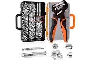 Preciva Grommet Tool Kit, Interchangeable Double Head Handheld Grommet Eyelet Plier Set for Advertising Poster, Banner, Porta
