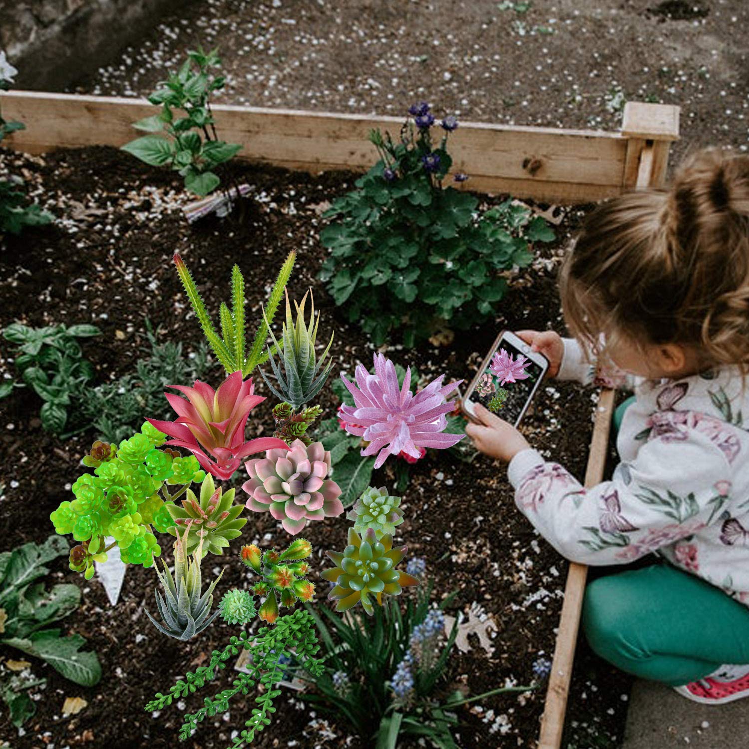 Beaspire Artificial Fake Succulent Plants 15 PCS Fake Plants Unpotted Faux Succulent Assorted for Indoor or Outdoor Decor, Office and Garden Arrangements Decoration