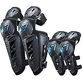 DUHAN Motorcycle Shin Guards 4Pcs Elbow Guard and Knee Pads Adjustable Anti-Slip Motorcycle Protective Gear for Men and Women