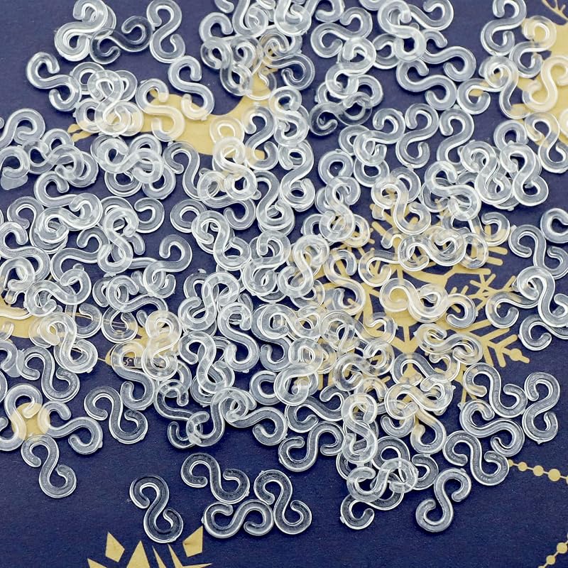 Gunwon 240 Pieces S Clips Loom Bands Clips Plastic Connectors Transparent White