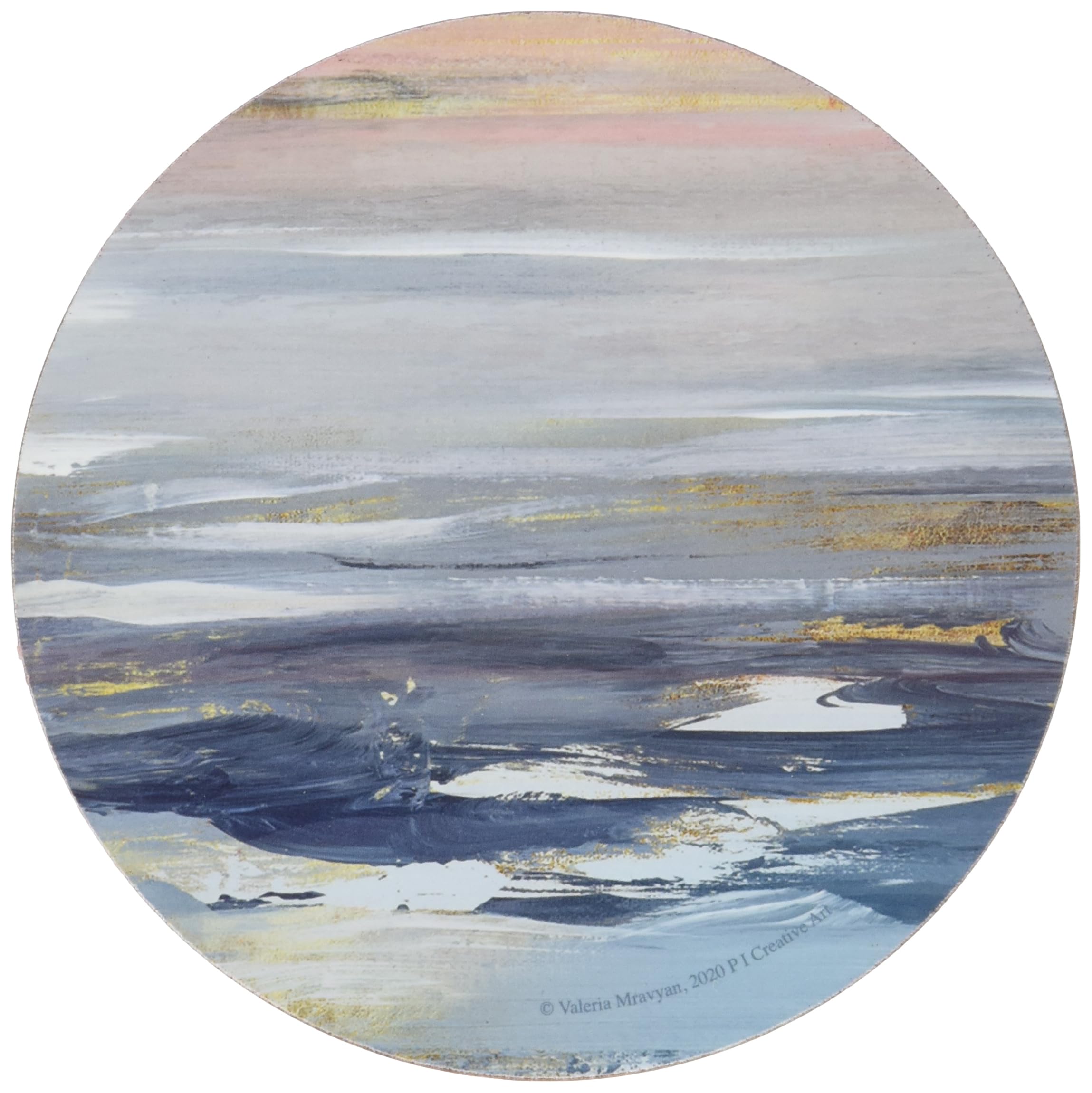 Creative Tops Tranquillity Printed Round Drinks Coasters, Cork, Multi-Colour, 12 x 10.5 x 5 cm