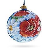 Poppies and Chamomiles Glass Ball Ornament