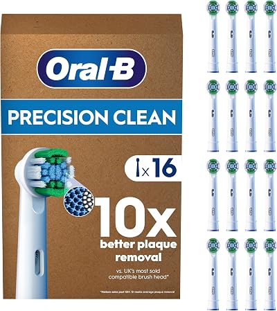 Oral-B Pro Precision Clean Electric Toothbrush Head 16 Pack White X-Shape
