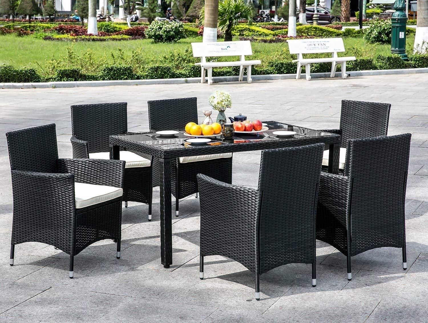 garden furniture cane conservatory dining table and chairs