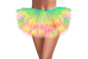 Ammiko Tutu for Women Adults - 5 Layer Tutu Skirts, Tutus for Women Girls, Halloween Tutu Adult, 80s Tulle Skirt Costume