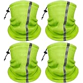 Jelbolin Winter Neck Warmer Gaiter for Men: 4 Pack Reflective Face Mask Cover Hi Vis Balaclava for Outdoor Work Sports Safety