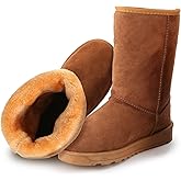 ComfyElect Women’s Snow Boots for Winter Waterproof Mid-Calf Warm Fur Lining Boots Ultra Comfortable Outdoor Shoes Classic