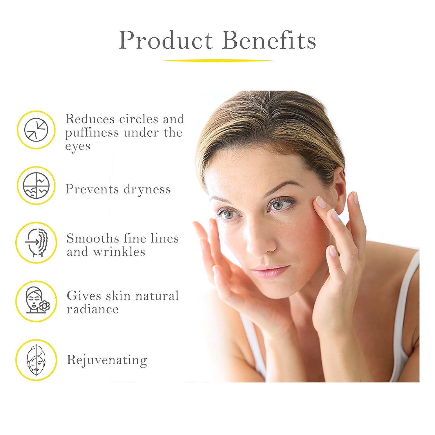 Organic Under Eye Serum for Dark Circles and Puffiness with Rosehip Oil. USDA Organic Eye bag reducer, anti-aging, anti-wrinkle, fine lines, crows feet and dark circle corrector (0.5oz/15ml): Beauty