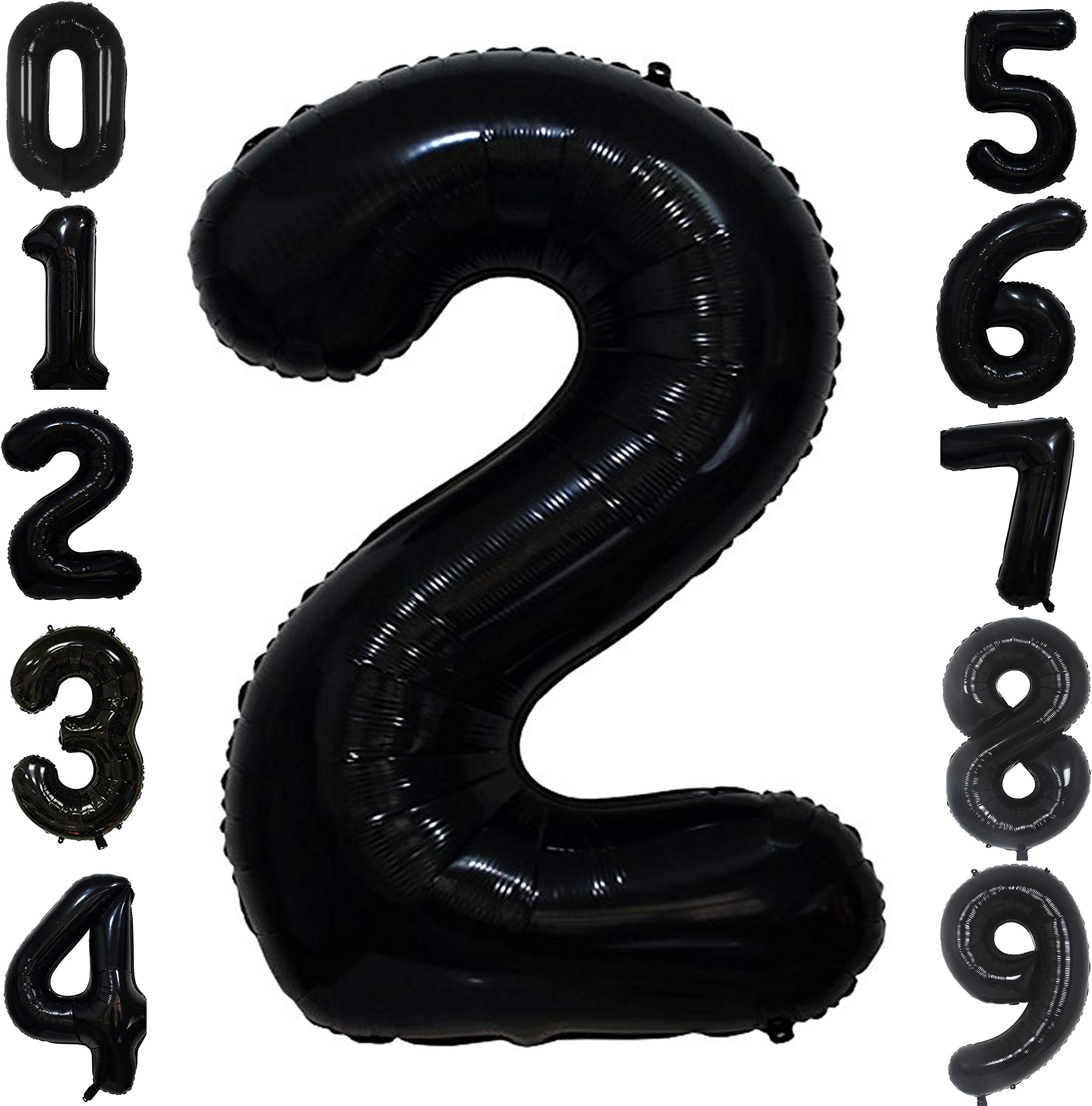 Tellpet Black Number 2 Balloon, 40 Inch