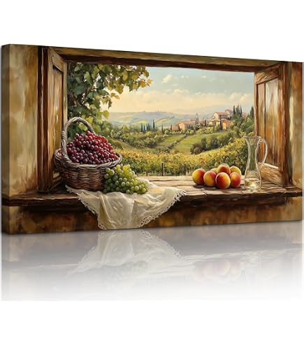 Amazon.com: 4 Panel Wall Art Street Of Old Mediterranean Town