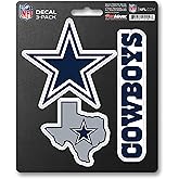 Fanmats NFL Dallas Cowboys Team Decal, 3-Pack, Blue, One Size