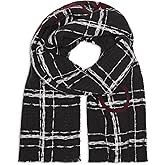 Calvin Klein womens Grid Weave Logo Cozy Winter Scarf