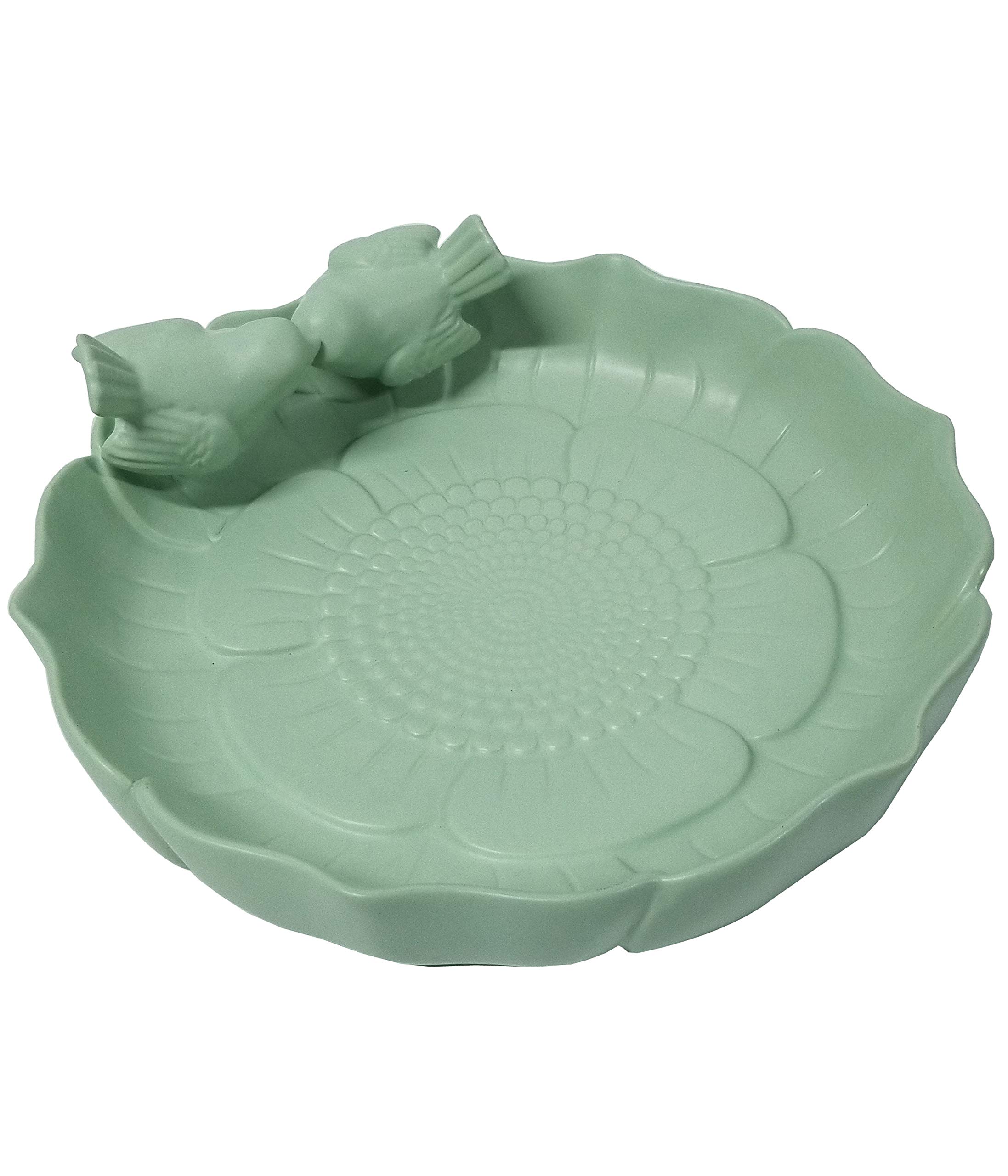 Dehner Natura Royal 4290730 Wild Bird Bath Diameter 26 cm Height 9 cm Stoneware Turquoise