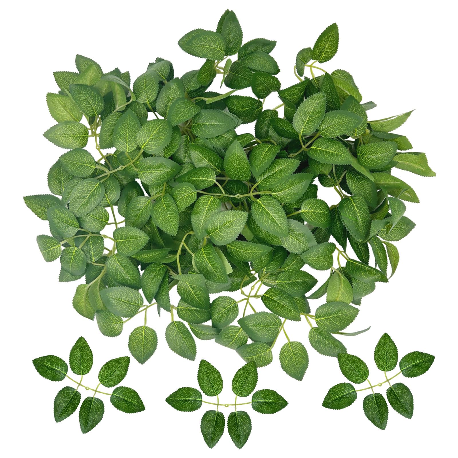 UILYNIU 60 Pack Artificial Green Leaves for Rose, Banquet Table Decoration, Wedding Party, Crafts, Scrapbooking, Floral Arrangements