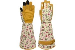 SAVJOB Thorn-proof Gardening and Garden Gloves,Durable Long Rose Yard Work Glove,Gifts for Men Women,Touchscreen