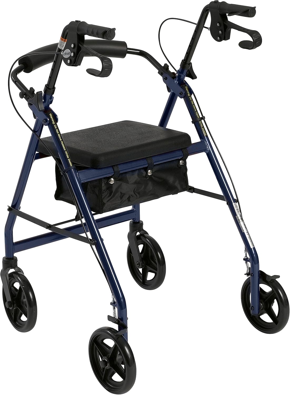 Drive Medical Rollator Walker with Fold Up and Removable Back Support and Padded Seat, Blue: Health & Personal Care