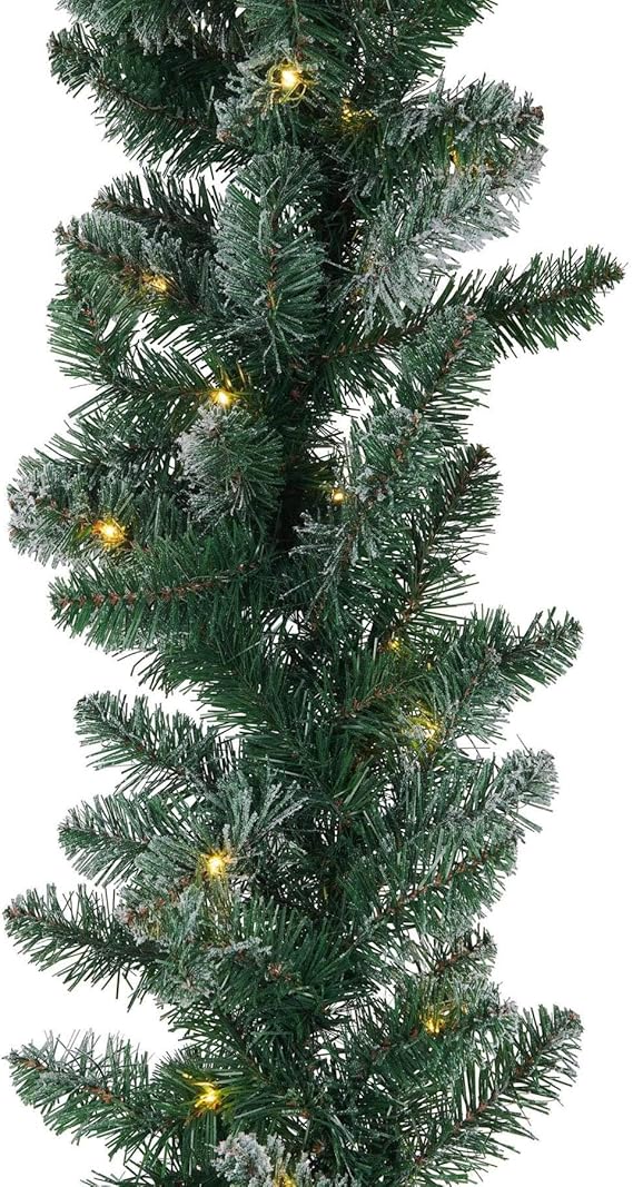 Sirius Künstliche Tannengirlande Anton 4,8m 150 LED warmweiß Outdoor