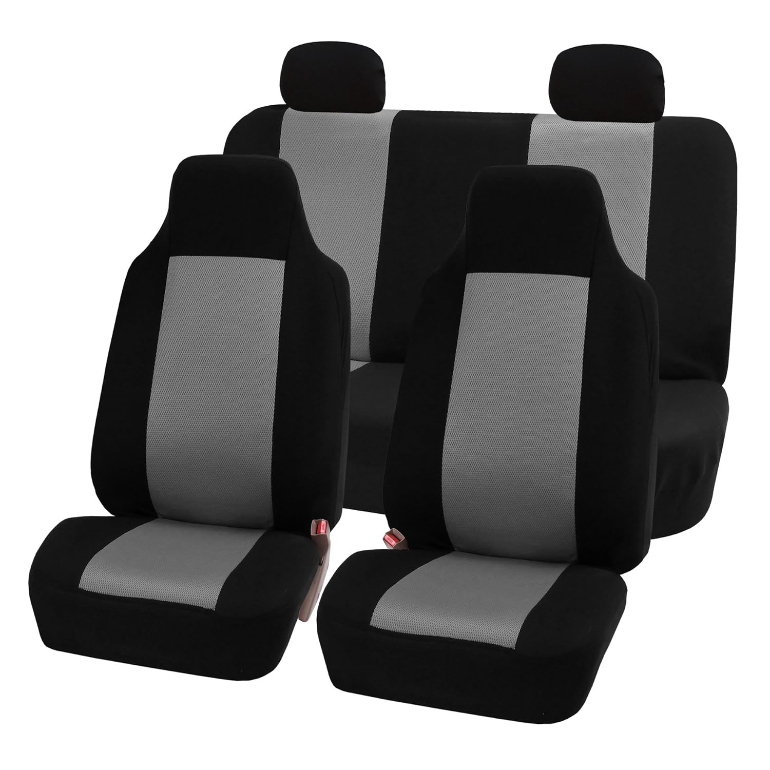 Amazon.com: FH-FB102114 Full Set Classic Cloth Car Seat Covers Gray/Black  color- Fit Most Car, Truck, Suv, or Van: Automotive