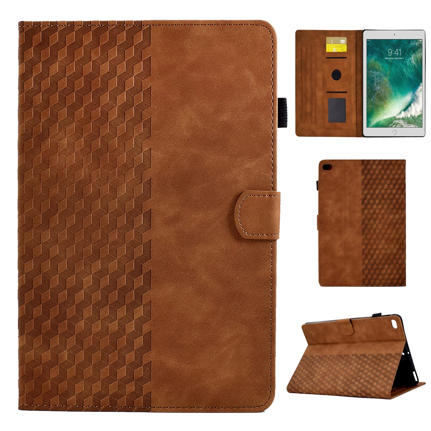 CASAFUNY iPad 9.7 Inch Case 2018/2017 (6th/5th Generation)/Air 2/Air 1 Protective Case with Stand and Auto Sleep/Wake for iPad 6th 5th Generation iPad Air 2 Air 1, M Brown