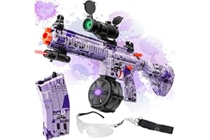 AKVICH Large Gel Ball Blaster with Drum, Manual & Automatic Dual Mode Splatter Ball Blaster, for Outdoor Activities -Team Game, Purple