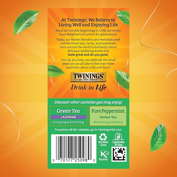 TWININGS TEA, TEA,GREEN,MINT 20 BAG
