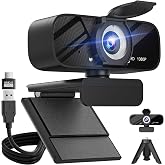 Gohero Full HD 1080P Video Webcam, Noise Cancellation, Privacy Cover, Wide-Angle Lens, Auto Light Correction, Plug &amp; Play USB Webcam for Laptop, Desktop, PC, Mac, Zoom, Skype Pro Series