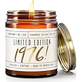 50th Birthday Gifts for Her, 50th Birthday Gifts for Women - 'Limited Edition 1976' Soy Candle, w/Champagne on Ice I 50 Year Old Gift for Women I 9oz Reusable Jar, 50Hr Burn, Made in USA