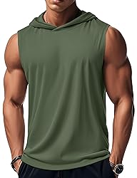 MAGCOMSEN Hooded Tank Tops Men Sleeveless T Shirts