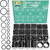XBVV 1020 Pcs O Ring Kit 20 Size Nitrile Rubber O Ring Assortment Set for Car Auto Vehicle Repair Faucet Plumbing Air or Gas 