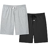 Vulcanodon 2 Pack Mens Cotton Cool Pajama Shorts Soft Breathable Lounge Pants Comfy Sleep Bottoms With Pockets