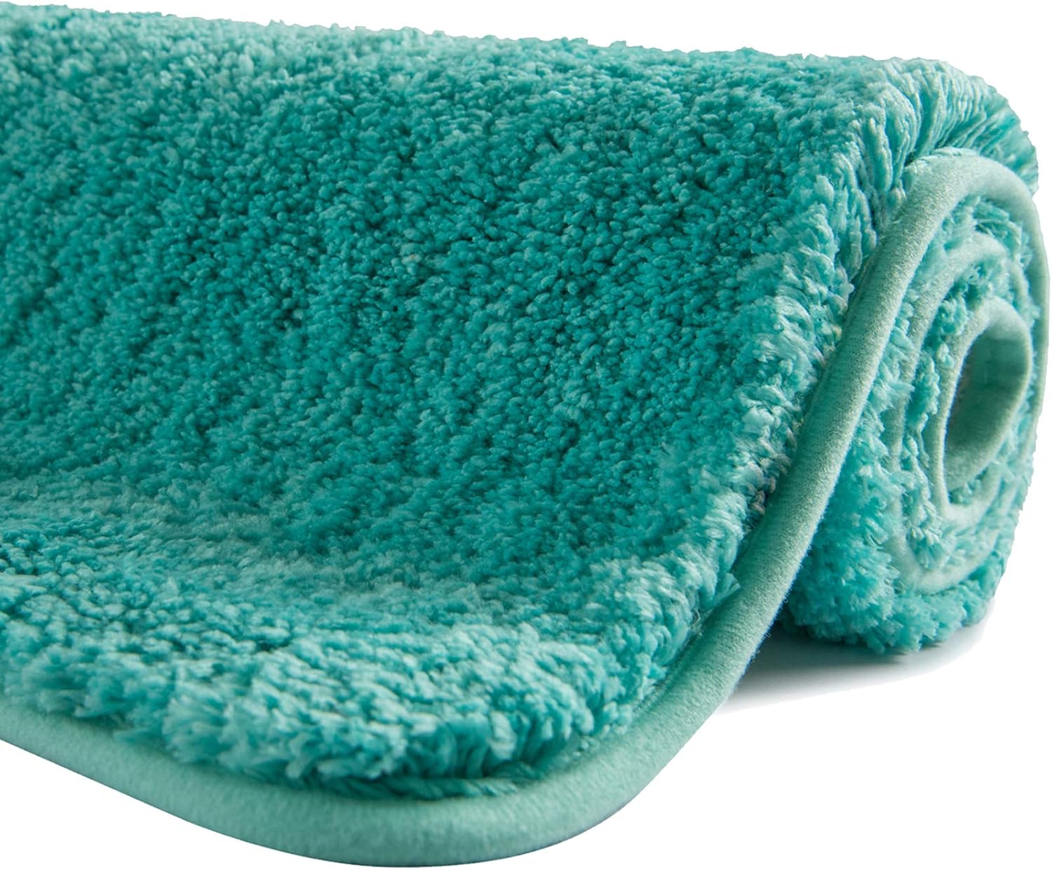SFLXO Badematte 80cm x 50cm rutschfest-Badvorleger Maschinenwaschbar Anti-Rutsch Badteppich Weich Wasserabsorbierende Badematten Flauschige Mikrofaser Badezimmerteppich Türkis Mehrweg