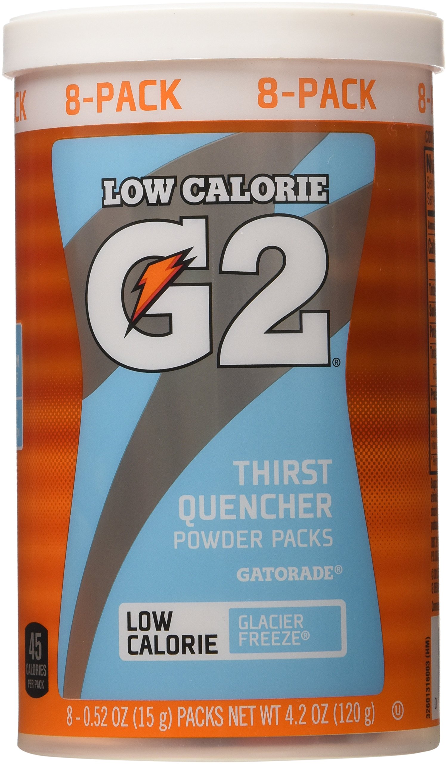 Gatorade Perform 02 Powder Packet G2 Glacier Freeze 8 0.52 Oz