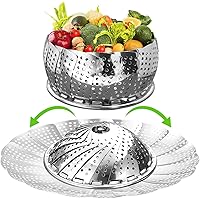 Vegetable Steamer Basket for Cooking, Large (6.5" to 11") Stainless Steel Steamer Basket Folding Expandable Steamers to…
