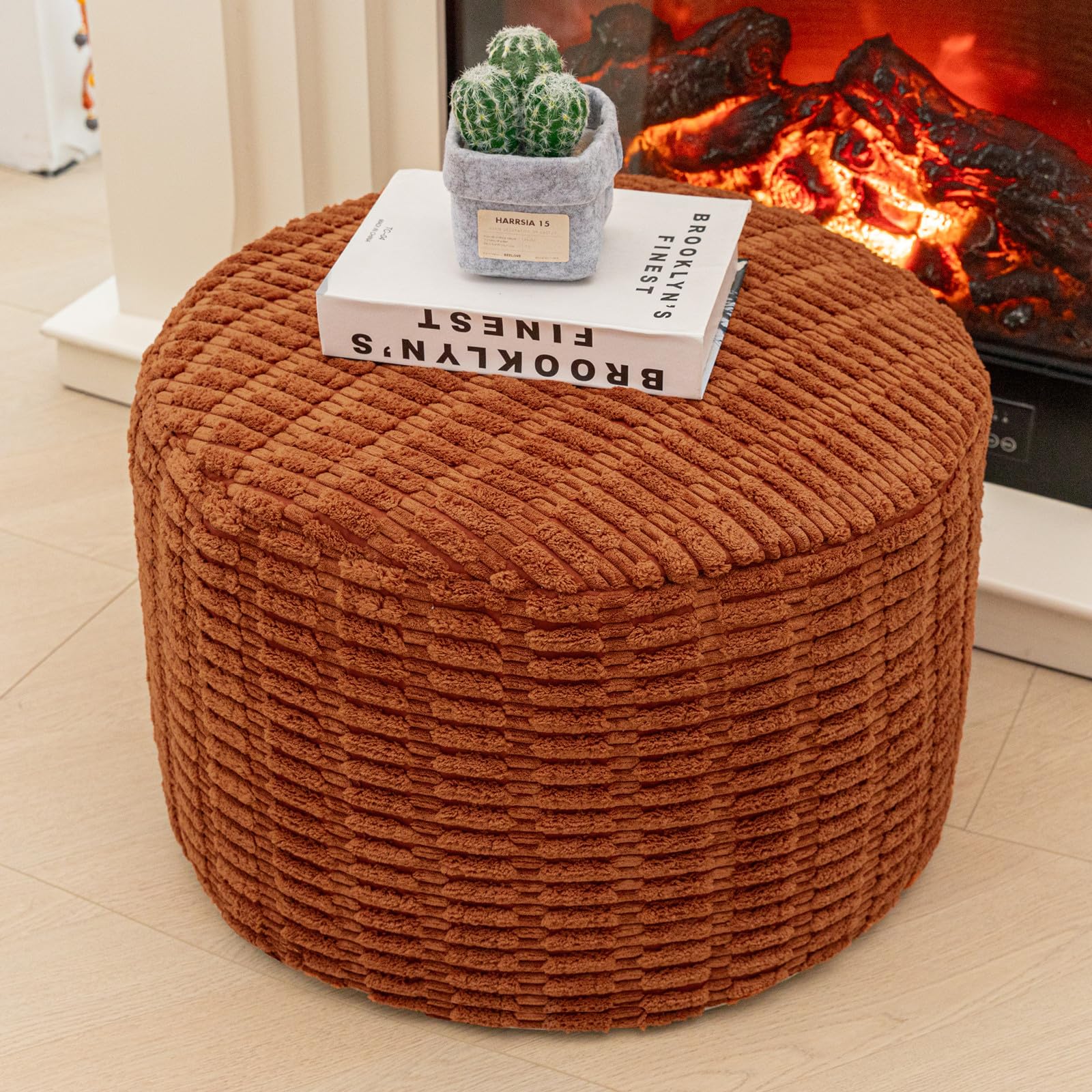 Photo 1 of Asuprui Pouf Ottoman Round Ottoman Foot Rest Foot Stool Poufs for Living Room Bean Bag Chair Floor Pouf Storage Solution or Wedding